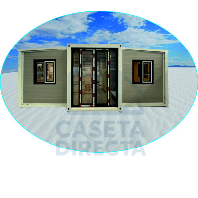 Casa plegable de 37 m² | Modelo Granito con Revestimiento Piedra Casa plegable de 37 m² | Modelo Granito con Revestimiento Piedra