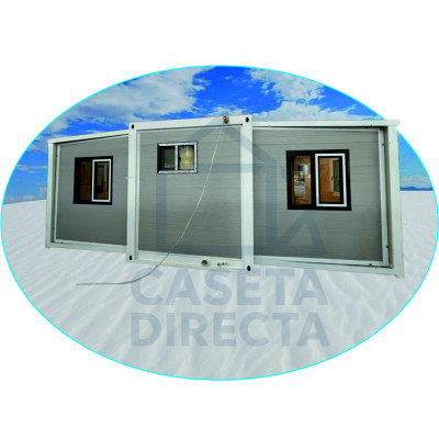 Casa plegable de 37 m² | Modelo Granito con Revestimiento Piedra Casa plegable de 37 m² | Modelo Granito con Revestimiento Piedra