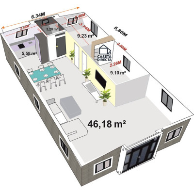 FoldBox 73 Living XXL – Casa Plegable de 72 m² con 3 Dormitorios y Baño FoldBox 73 Living XXL – Casa Plegable de 72 m² con 3 Dormitorios y Baño