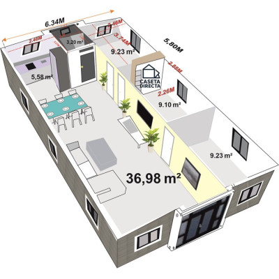 FoldBox 73 Living XXL – Casa Plegable de 72 m² con 3 Dormitorios y Baño FoldBox 73 Living XXL – Casa Plegable de 72 m² con 3 Dormitorios y Baño