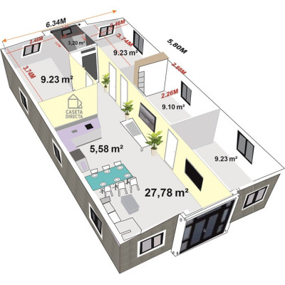 FoldBox 73 Living XXL – Casa Plegable de 72 m² con 3 Dormitorios y Baño FoldBox 73 Living XXL – Casa Plegable de 72 m² con 3 Dormitorios y Baño