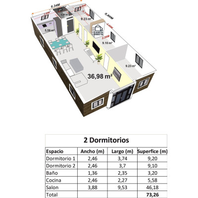 FoldBox 73 Living XXL – Casa Plegable de 72 m² con 3 Dormitorios y Baño FoldBox 73 Living XXL – Casa Plegable de 72 m² con 3 Dormitorios y Baño
