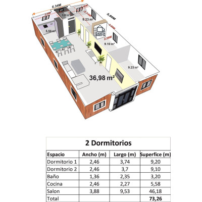FoldBox 73 Living XXL – Casa Plegable de 72 m² con 3 Dormitorios y Baño FoldBox 73 Living XXL – Casa Plegable de 72 m² con 3 Dormitorios y Baño