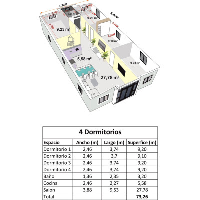 FoldBox 73 Living XXL – Casa Plegable de 72 m² con 3 Dormitorios y Baño FoldBox 73 Living XXL – Casa Plegable de 72 m² con 3 Dormitorios y Baño