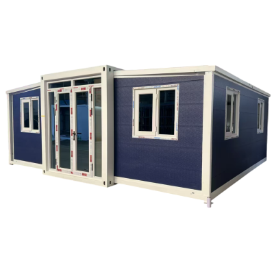 Casa Plegable 37 m² | Modelo Náutica efecto madera azul Casa Plegable 37 m² | Modelo Náutica efecto madera azul