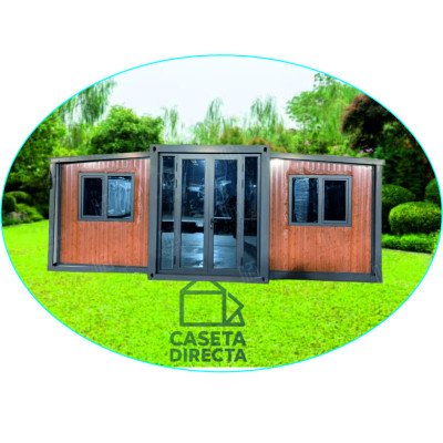 FoldBox 37 Roble – Casa Plegable de 37 m² con Cocina y Baño FoldBox 37 Roble – Casa Plegable de 37 m² con Cocina y Baño