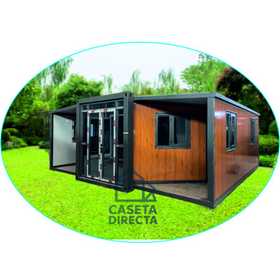 FoldBox 37 Roble – Casa Plegable de 37 m² con Cocina y Baño FoldBox 37 Roble – Casa Plegable de 37 m² con Cocina y Baño