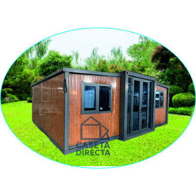 FoldBox 37 Roble – Casa Plegable de 37 m² con Cocina y Baño FoldBox 37 Roble – Casa Plegable de 37 m² con Cocina y Baño